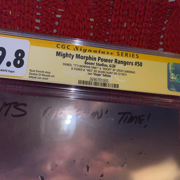 MIGHTY MORPHIN POWER RANGERS CGC SS #50 Lee "Virgin" Variant Double Signed - Picture 5 of 6